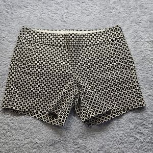 J Crew Womens Black Chino Shorts Size 6 Geometric Chic City Classic